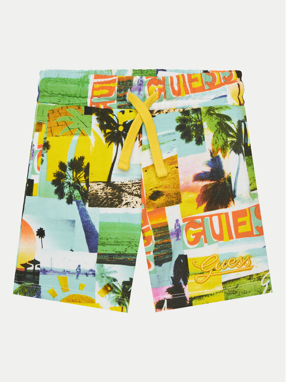 Guess Szorty materiałowe N5GD13 KA6R4 Kolorowy Regular Fit