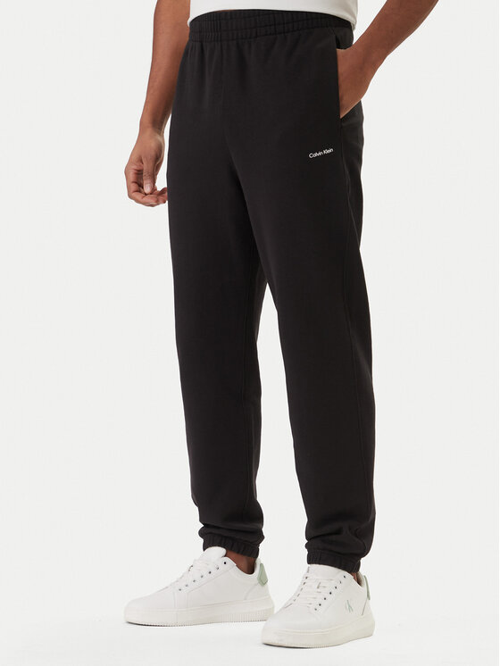 Calvin Klein Spodnie dresowe Nano Standard Logo LV04LF247G Czarny Regular Fit