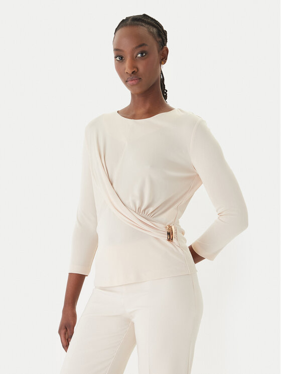Rinascimento Bluzka CFC0127695003 Beżowy Slim Fit