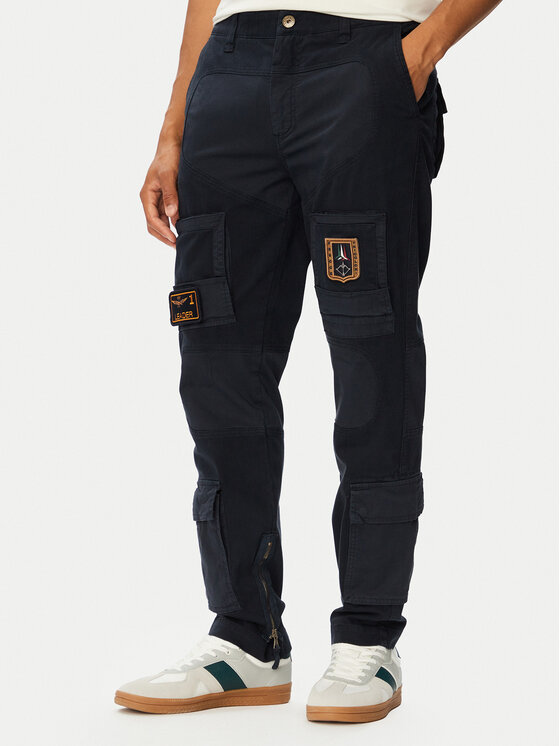 Aeronautica Militare Spodnie cargo 262PA1664UCT04241 Granatowy Regular Fit