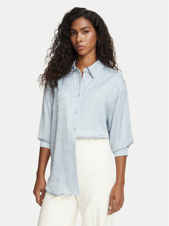 Guess Koszula W6BH46 W4236 Niebieski jasny Regular Fit