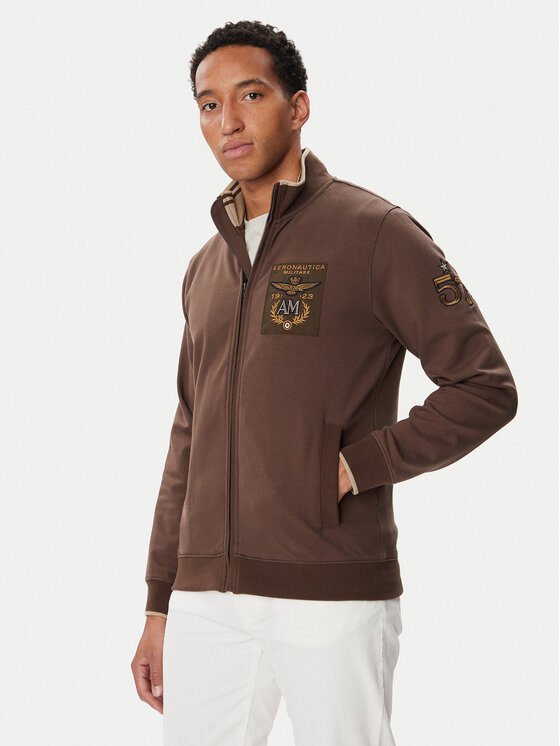 Aeronautica Militare Bluza 262FE2136UF00662 Brązowy Regular Fit