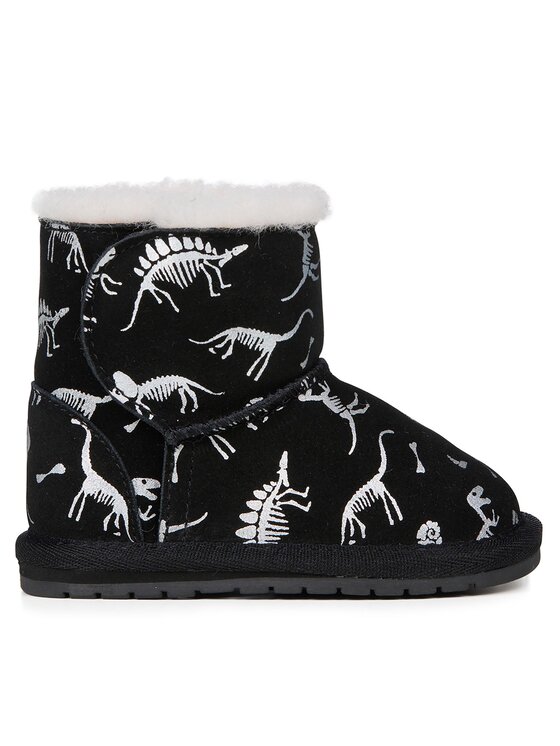 EMU Australia Śniegowce Toddle Reflective Dino B12966 Czarny