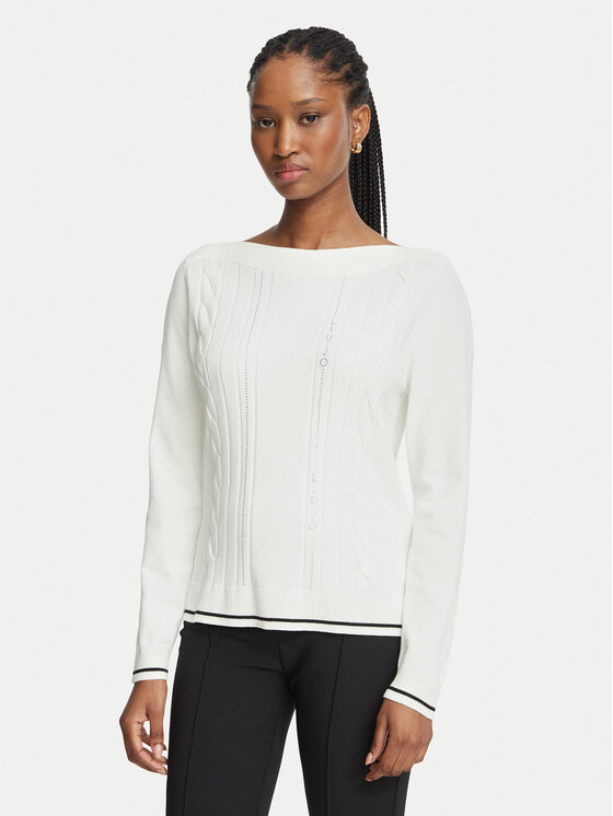 Liu Jo Sport Sweter TF6189 MS63L Kremowy Regular Fit
