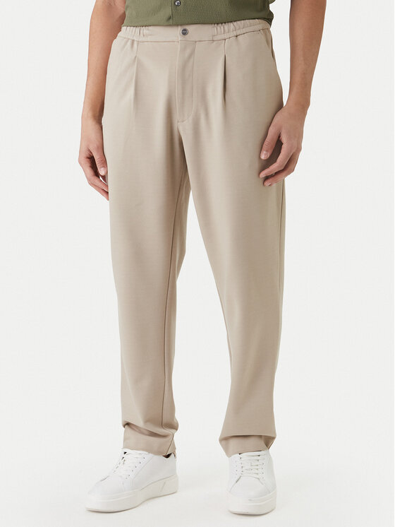 Calvin Klein Spodnie materiałowe LV04LF607G Beżowy Tapered Fit