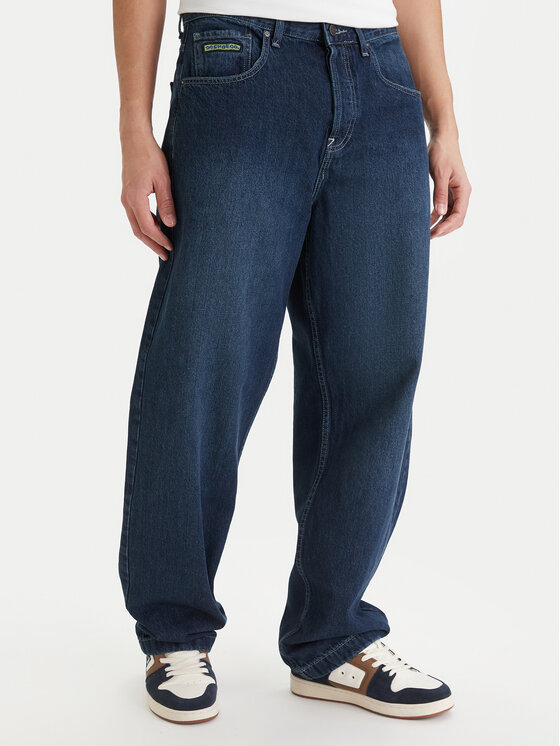 DC Shoes Jeansy Worker EDYDP03433 Granatowy Baggy Fit