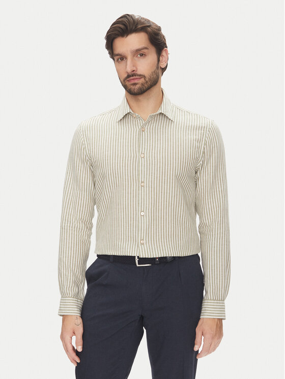 Pierre Cardin Koszula C6 41017.0482 Beżowy Modern Fit