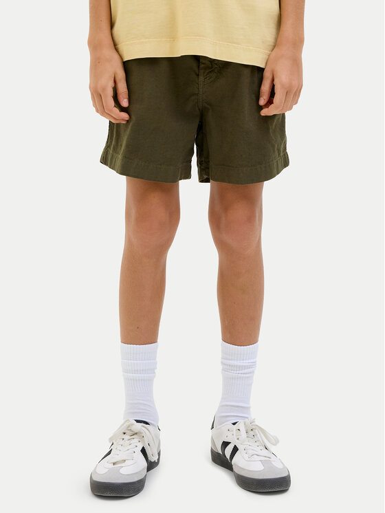 Jack & Jones Junior Szorty materiałowe Jaiden 12275023 Khaki Loose Fit