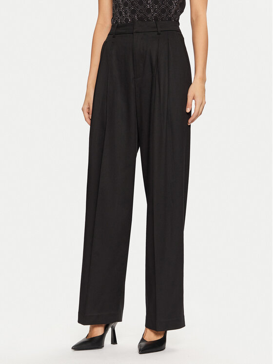 Guess Spodnie materiałowe W5RB68 WGXM2 Czarny Regular Fit