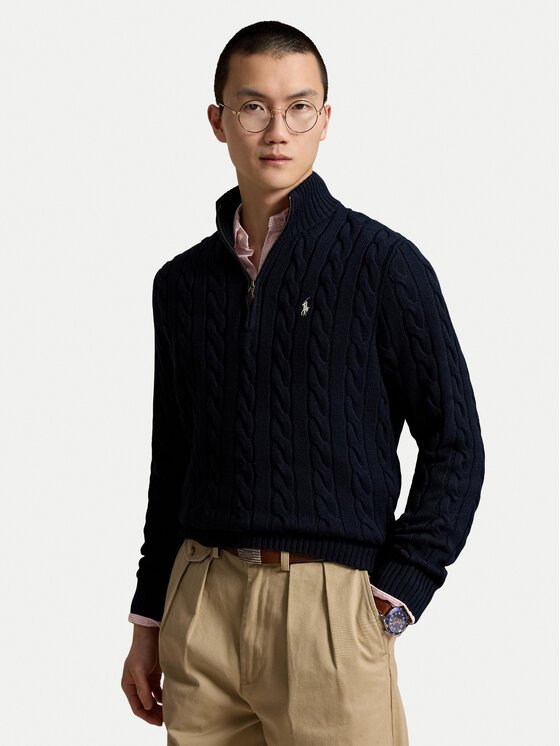 Polo Ralph Lauren Sweter 710810841500 Granatowy Regular Fit