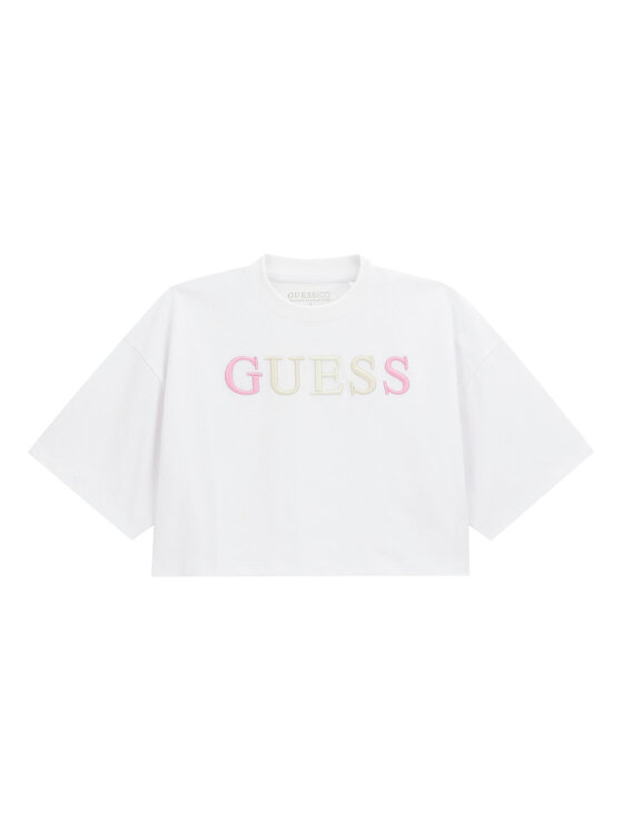 Guess T-Shirt J6RI11 KCNQ4 Biały Oversize