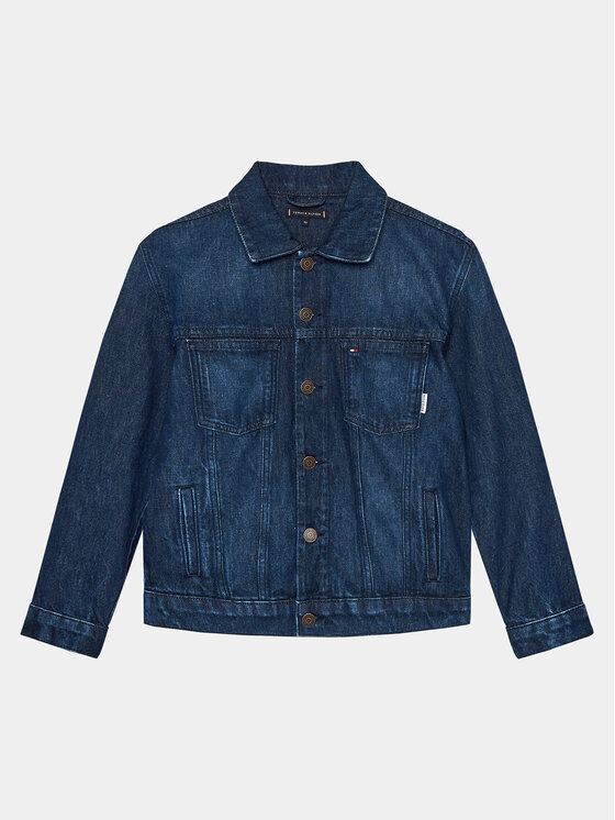 Tommy Hilfiger Kurtka jeansowa Oversized Trucker Bleach KB0KB08135 Niebieski Regular Fit