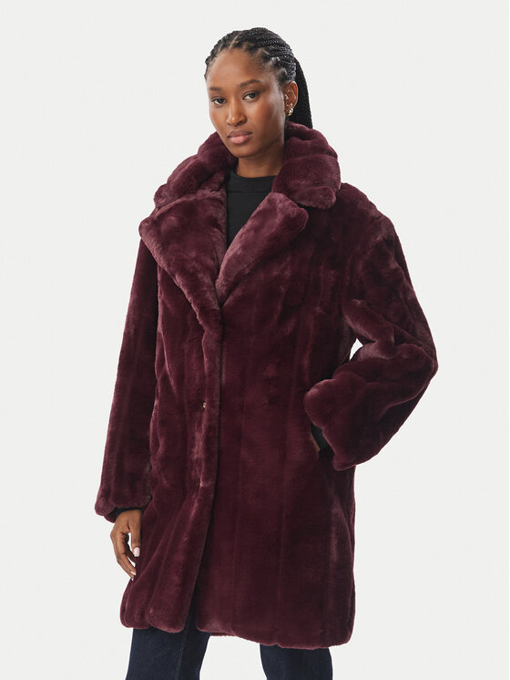 Guess Futro W6BL19 W3752 Bordowy Regular Fit