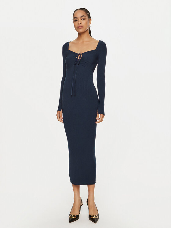 TWINSET Sukienka dzianinowa 242TP3081 Granatowy Regular Fit