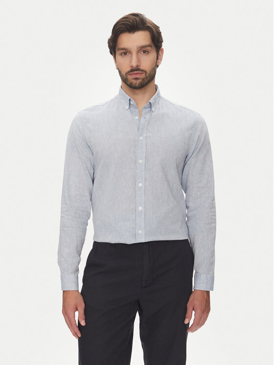 Lindbergh Koszula 30-203344B Błękitny Relaxed Fit