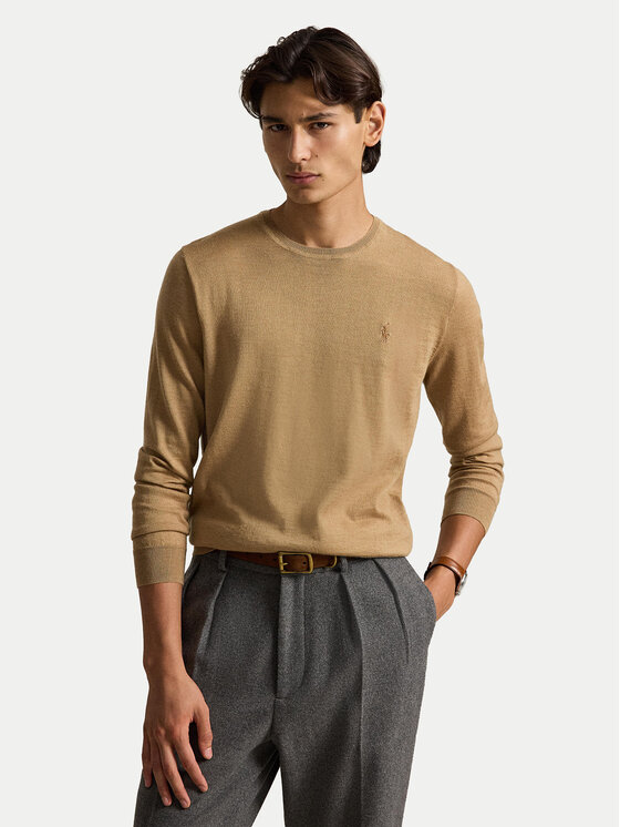 Polo Ralph Lauren Sweter 710954589005 Beżowy Regular Fit