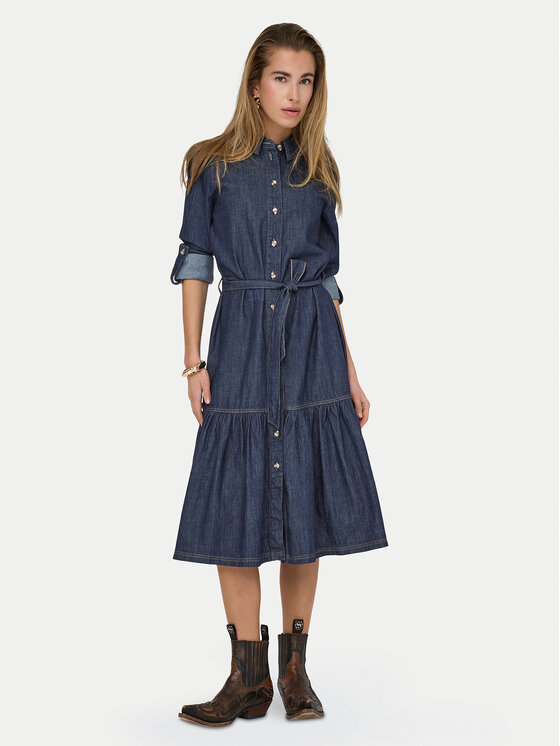 ONLY Sukienka jeansowa Sevigny 15357967 Granatowy Regular Fit