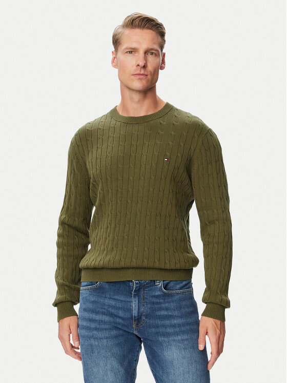 Tommy Hilfiger Sweter Classic MW0MW33132 Khaki Regular Fit