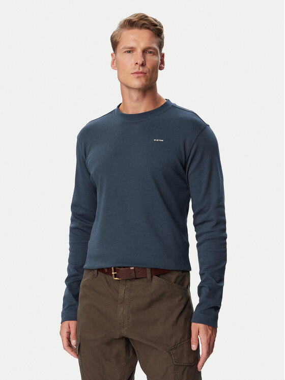 G-STAR Longsleeve True  D30082-D976 Granatowy Regular Fit