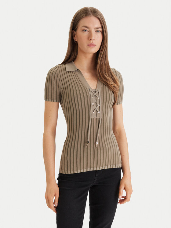 Guess Sweter W6GR09 Z0590 Zielony Regular Fit
