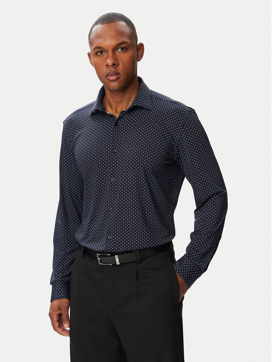 HUGO Koszula Kenno 50566332 Granatowy Slim Fit