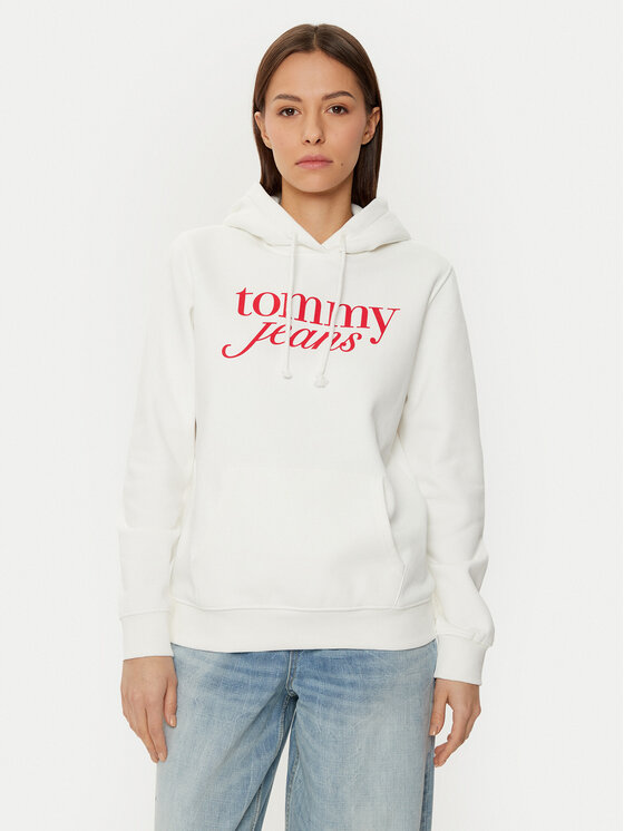 Tommy Jeans Bluza DW0DW20170 Écru Regular Fit
