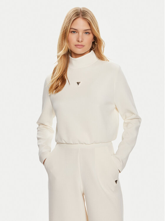 Guess Bluza Olympe V4YQ05 KCAY2 Kremowy Regular Fit