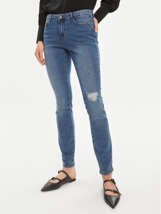 Vero Moda Jeansy June 10301199 Niebieski Skinny Fit