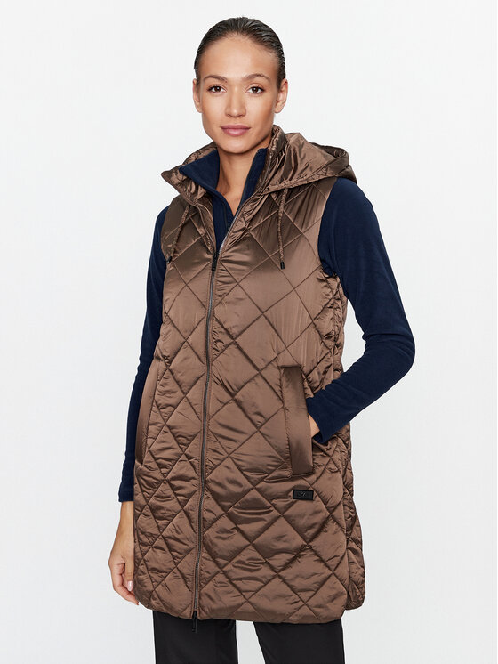 CMP Bezrękawnik 33K3686 Brązowy Regular Fit