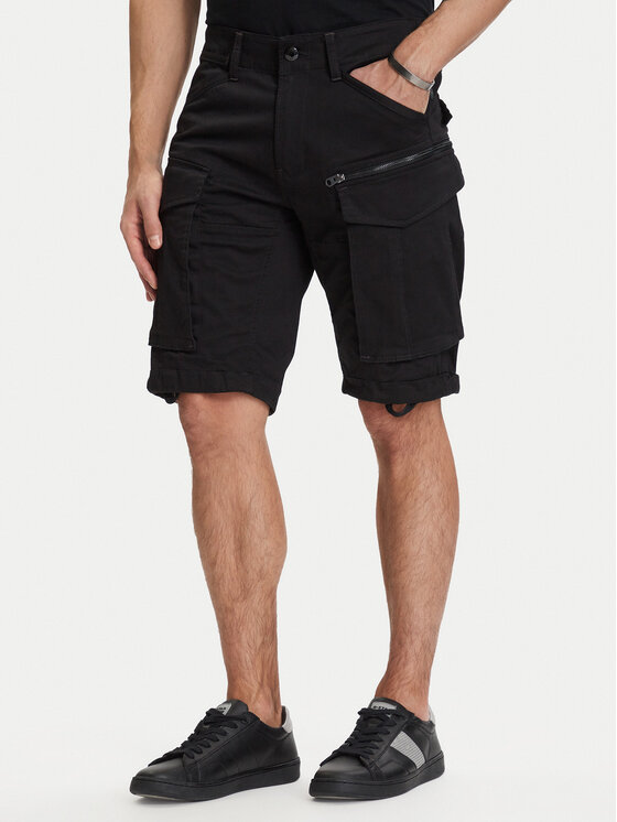 G-Star Raw Szorty materiałowe Rovic Zip D26214-5126 Czarny Relaxed Fit