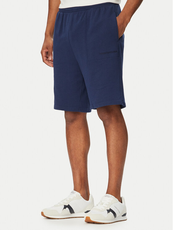 Tommy Hilfiger Szorty sportowe Terry UM0UM03914 Granatowy Regular Fit