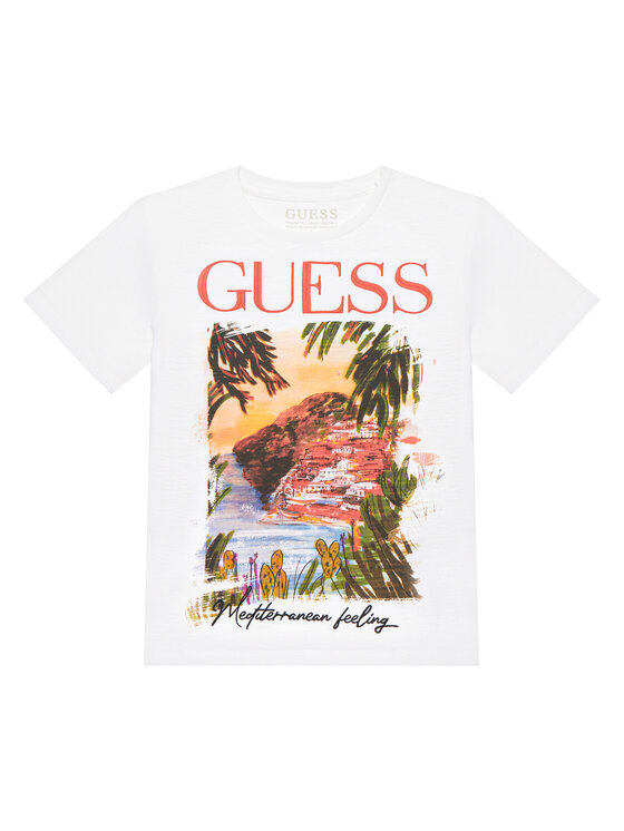 Guess T-Shirt L6GI05 K6XN4 Biały Regular Fit