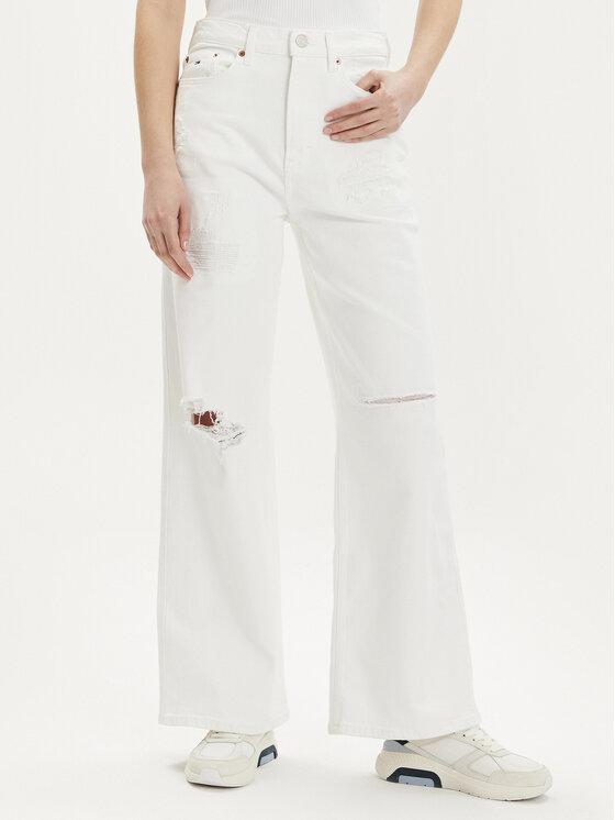 Tommy Jeans Jeansy Claire DW0DW18322 Biały Wide Leg