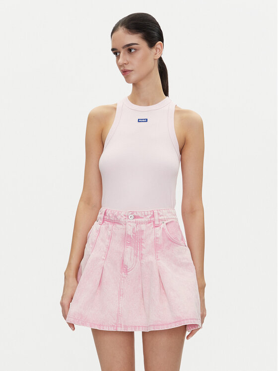 HUGO Top Easy Tank_B 50508857 Różowy jasny Slim Fit