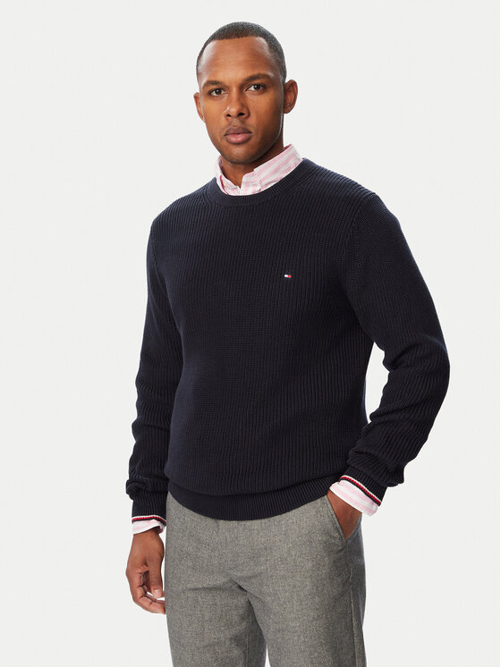 Tommy Hilfiger Sweter MW0MW41516 Granatowy Regular Fit