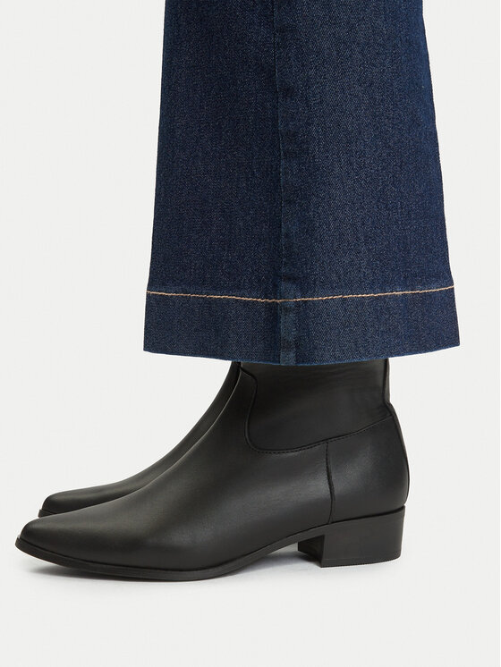 Tommy Hilfiger Botki Leather Ankle Boot W Zip FW0FW09921 Czarny