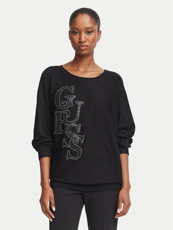 Guess Sweter W6BR51 Z1452 Czarny Regular Fit