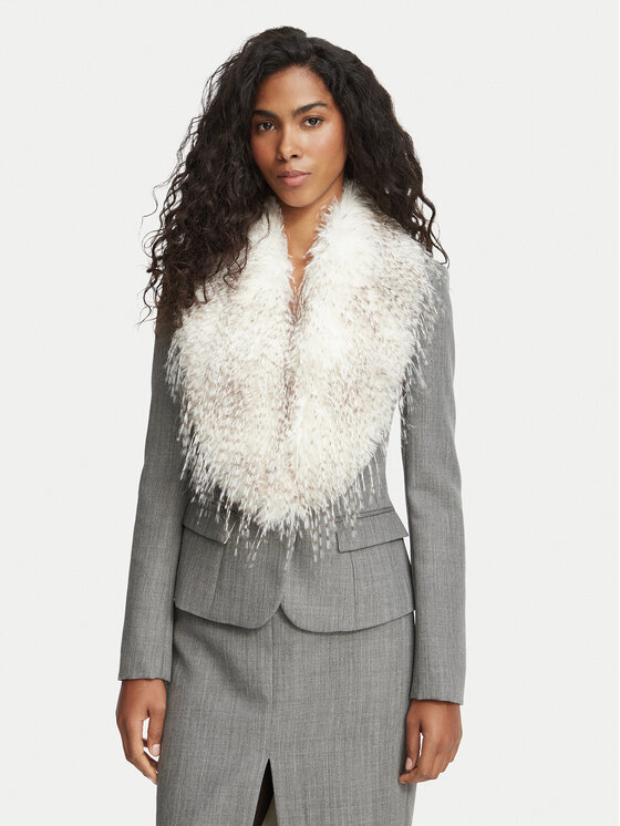 Elisabetta Franchi Marynarka GI-289-67E2-V740 Szary Slim Fit