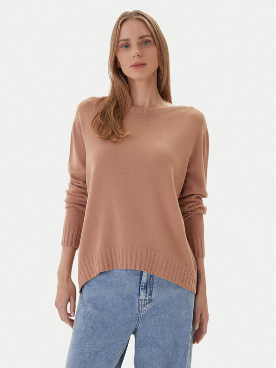 Kontatto Sweter 3M0808C Beżowy Relaxed Fit
