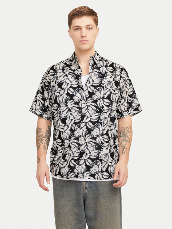 Jack & Jones Koszula Joshua 12271089 Czarny Wide Fit