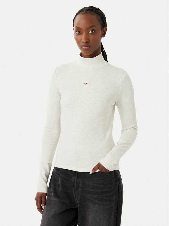 Calvin Klein Jeans Golf LV047D203G Szary jasny Slim Fit