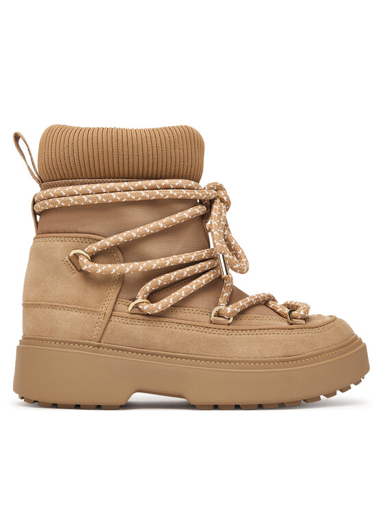 Tommy Hilfiger Śniegowce Lace-Up Water Resist Snow Boot FW0FW09546 Beżowy