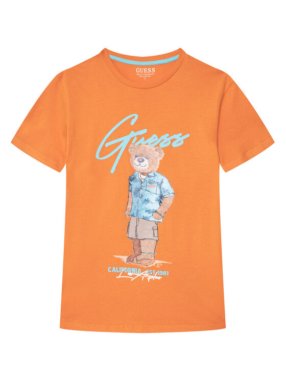Guess T-Shirt L6GI09 K8HM4 Pomarańczowy Regular Fit
