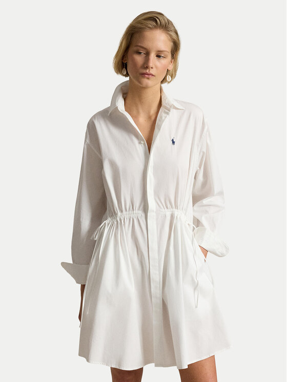 Polo Ralph Lauren Sukienka koszulowa 211B19986003 Biały Relaxed Fit