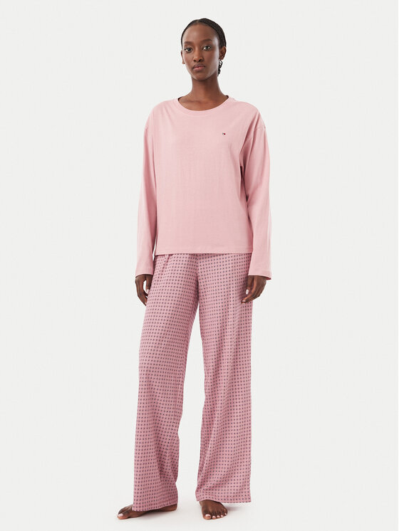 Tommy Hilfiger Piżama UW0UW06600 Różowy Regular Fit
