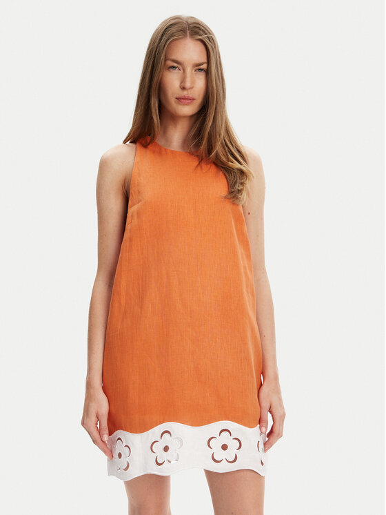 STAUD Sukienka letnia Mika R25S2282LN Pomarańczowy Regular Fit