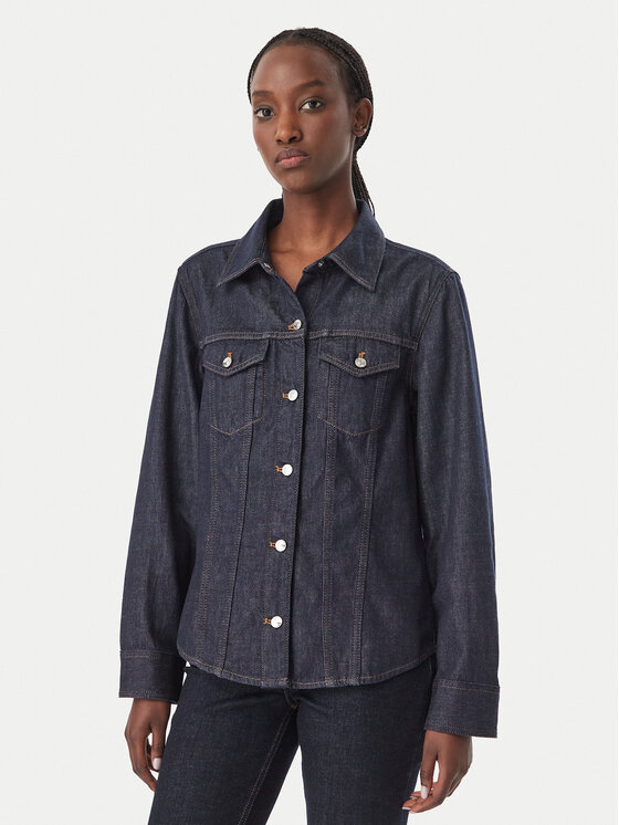 Calvin Klein Jeans Koszula jeansowa Trucker LV047H777G Granatowy Slim Fit