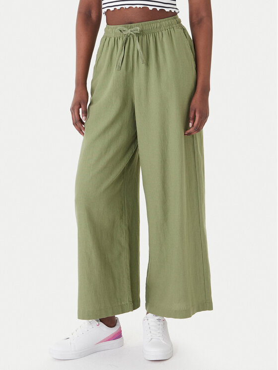 Roxy Spodnie materiałowe Lekeitio Break ERJNP03545 Zielony Wide Leg