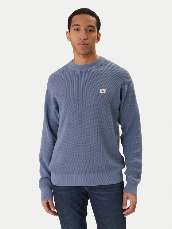 Calvin Klein Jeans Sweter LV04RD313G Niebieski Regular Fit
