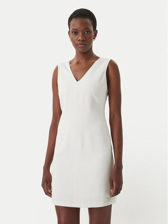 Calvin Klein Sukienka codzienna LV044F012G Écru Regular Fit